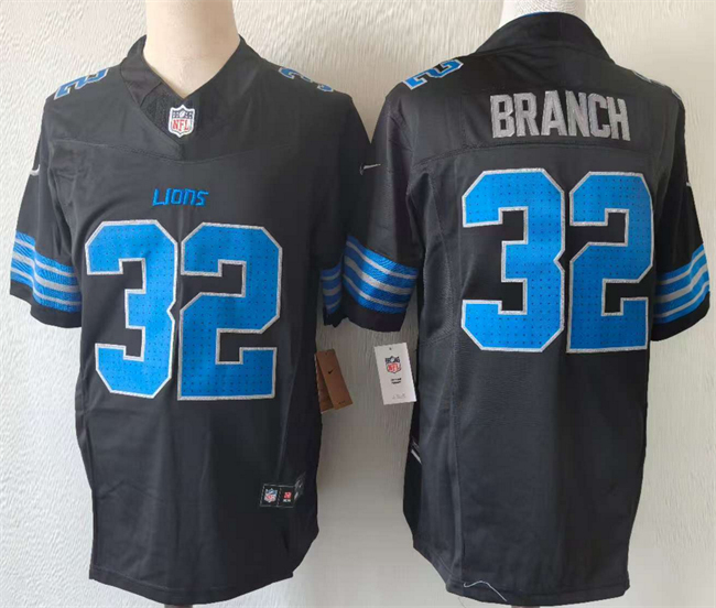 Women's Detroit Lions #32 Brian Branch Black 2024 F.U.S.E. Vapor Limited Stitched Jersey(Run Smaller)